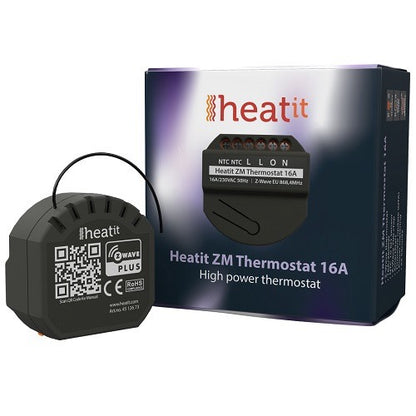 Heatit Draadloze Thermostaat Zwart/Wit