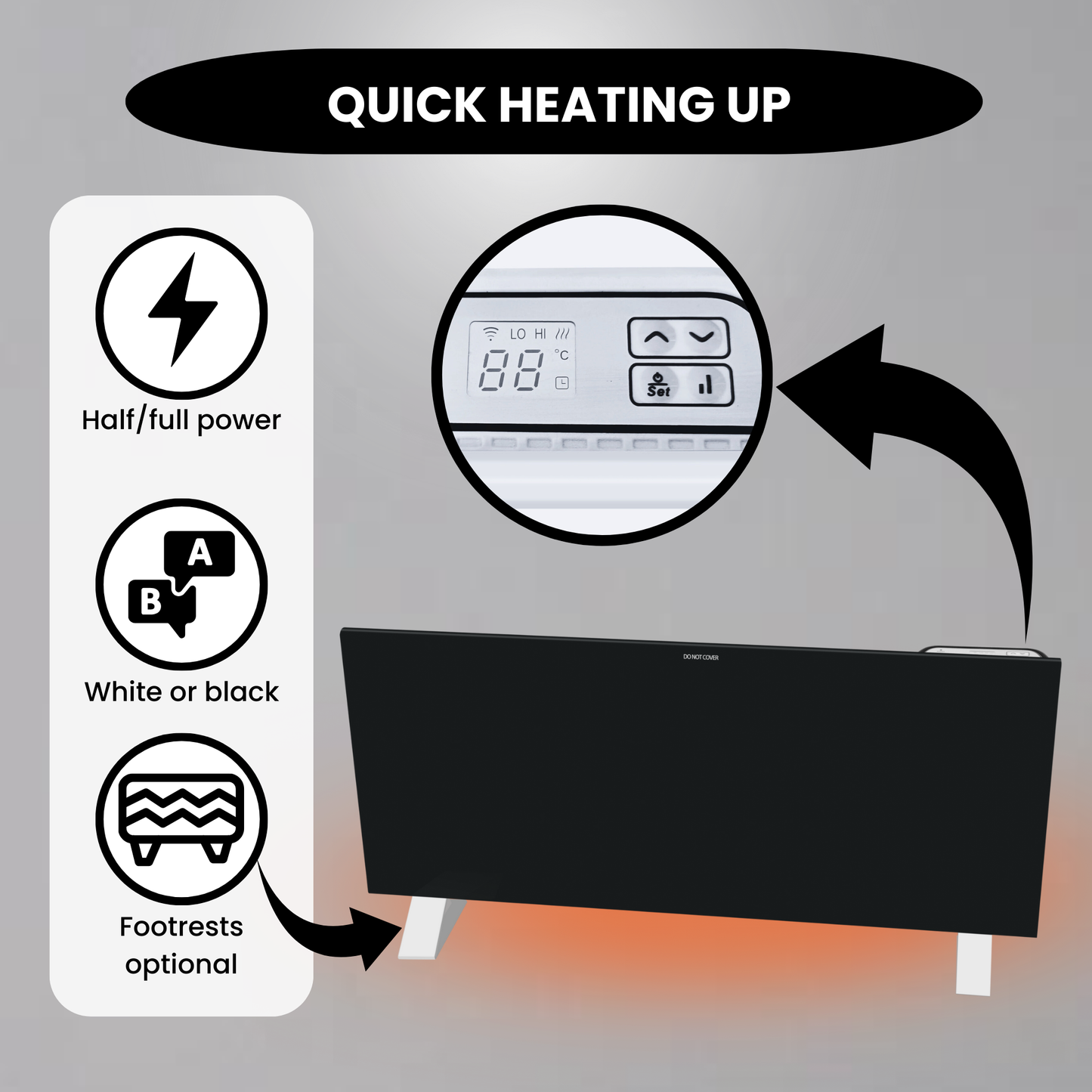 Infra Heating Eco Slim WiFi black