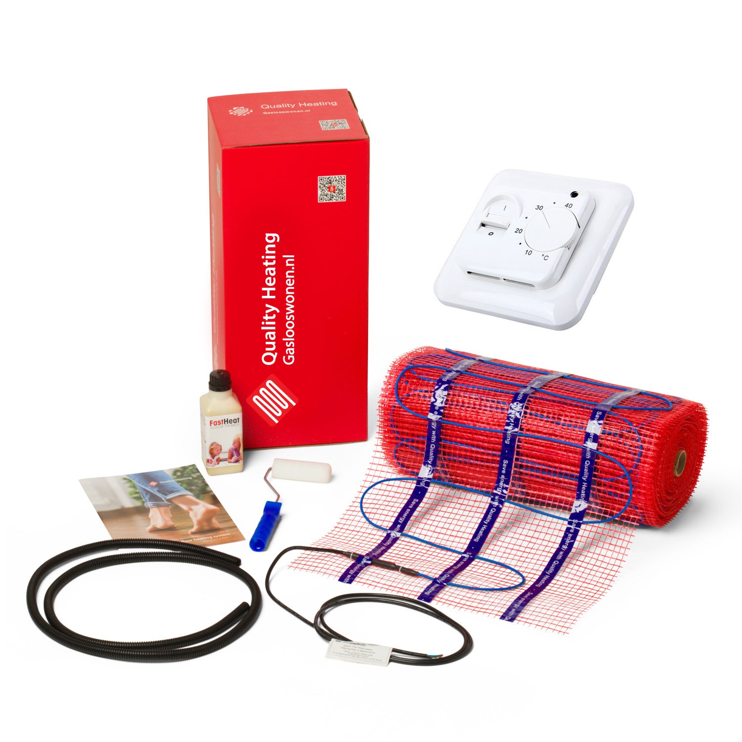 Infra Heating 100 W elektrische vloerverwarmingsmat set inclusief eenvoudige handmatige thermostaat