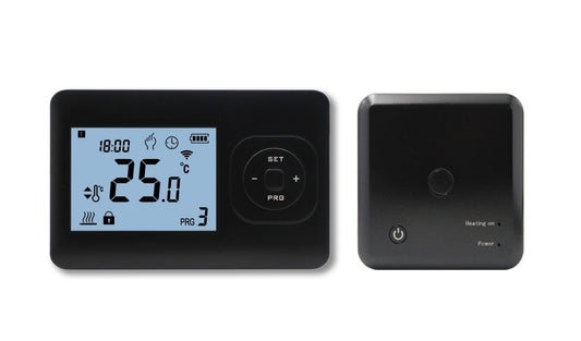 Infra Heating Basic programmeerbare thermostaat met opbouw ontvanger zwart