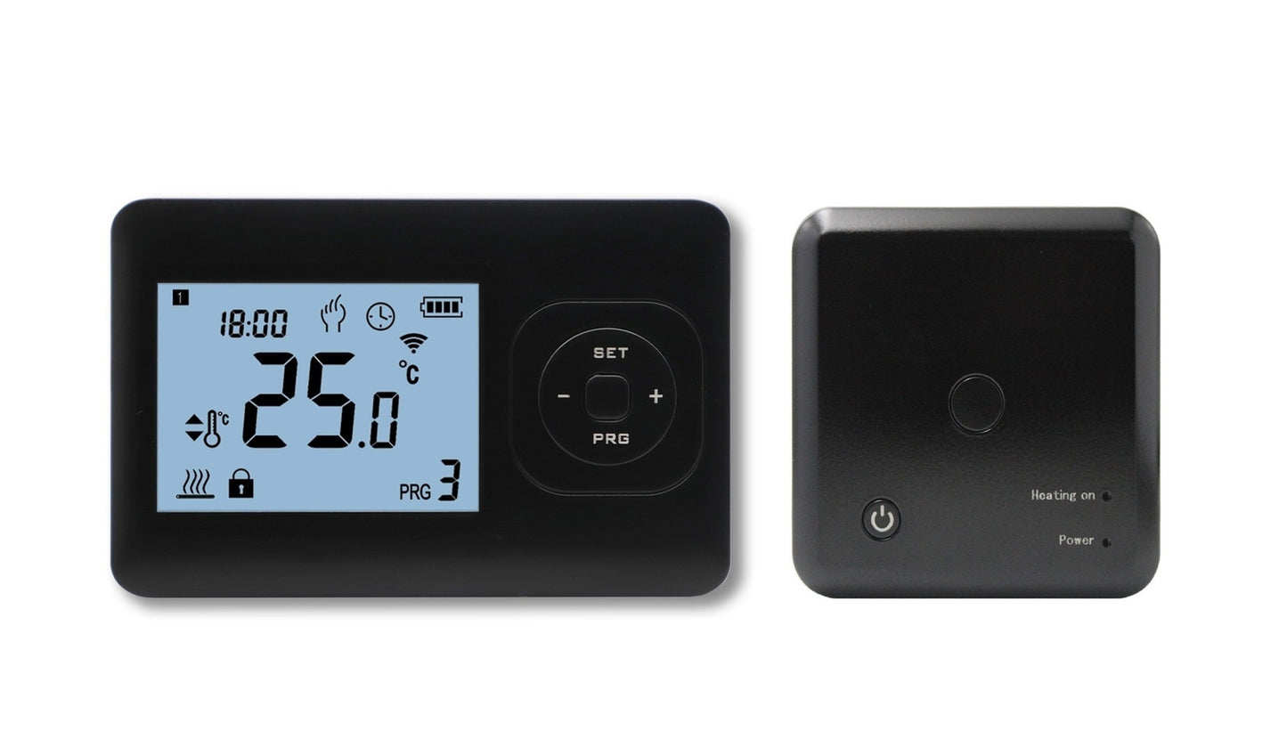 Infra Heating Basic programmeerbare thermostaat met opbouw ontvanger zwart