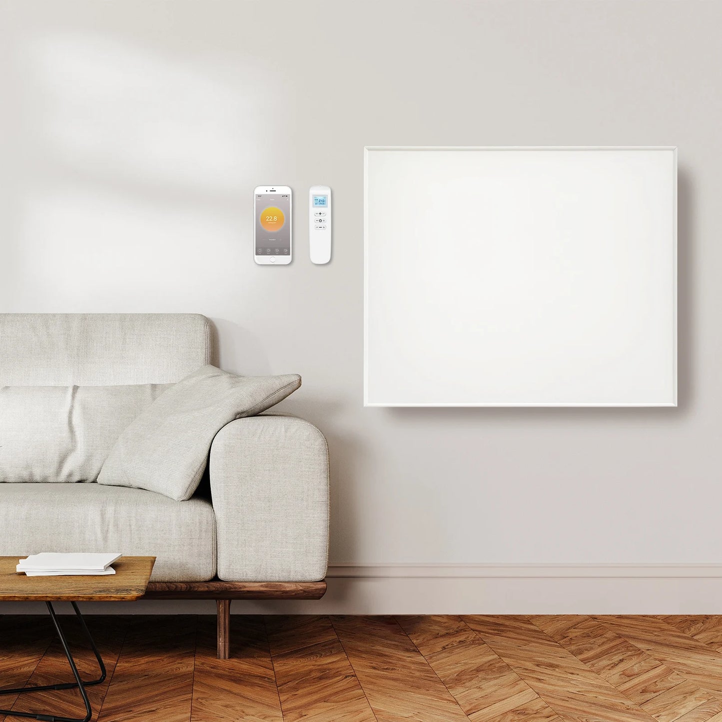 Infra Heating SP Wifi remote control verplaatsbaar infraroodpaneel 360, 450 en 720 W