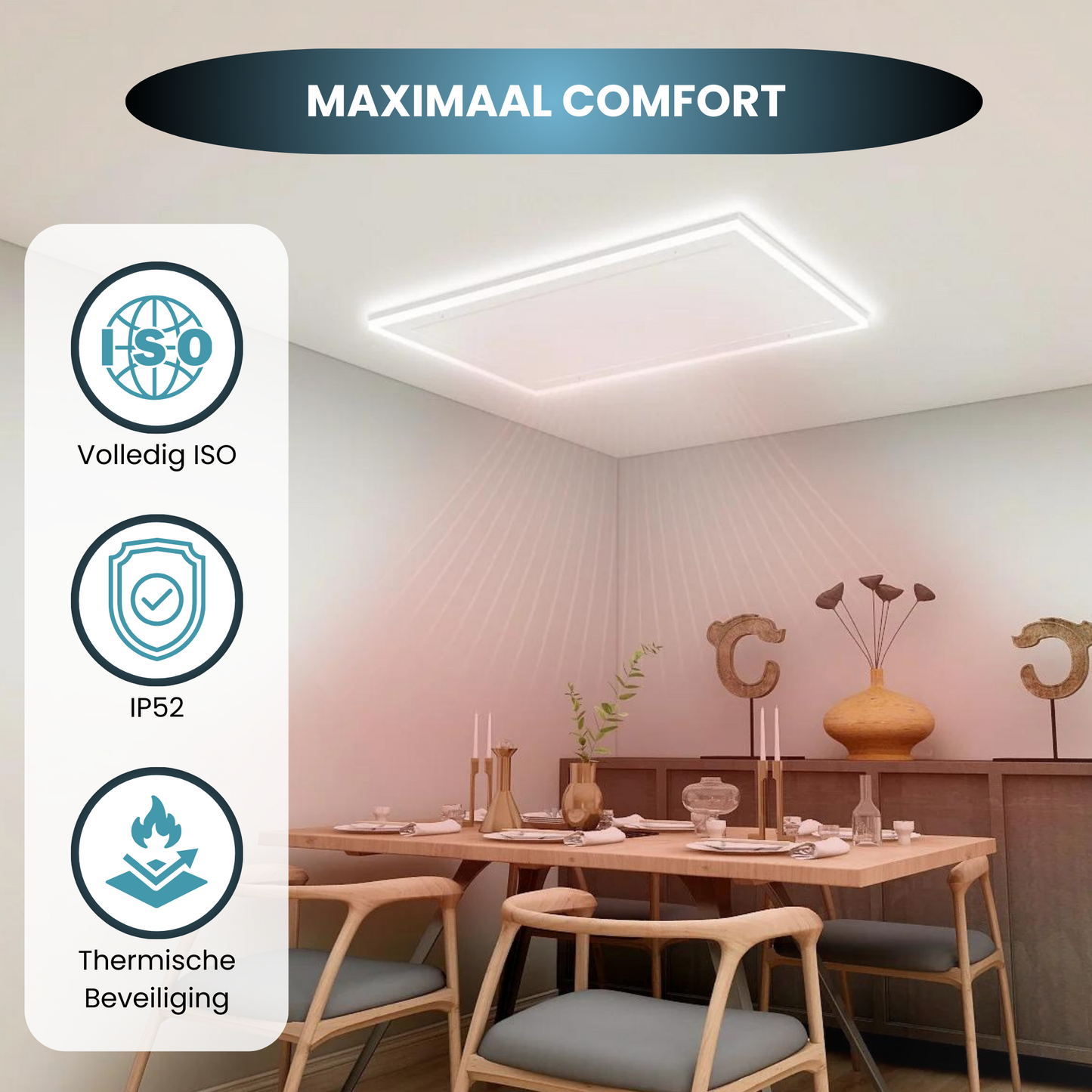 Infra Heating HL Serie infraroodpaneel met LED verlichting 63 x 108 cm – 700 W
