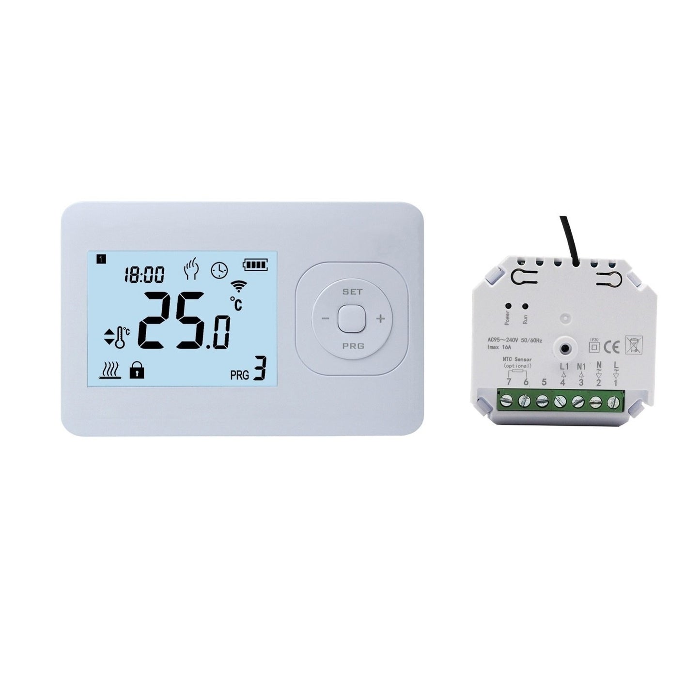 Infra Heating Basic draadloze programmeerbare thermostaat inclusief mini inbouw ontvanger
