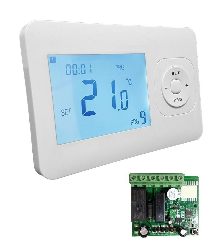 Infra Heating Basic draadloze programmeerbare thermostaat inclusief mini inbouw ontvanger