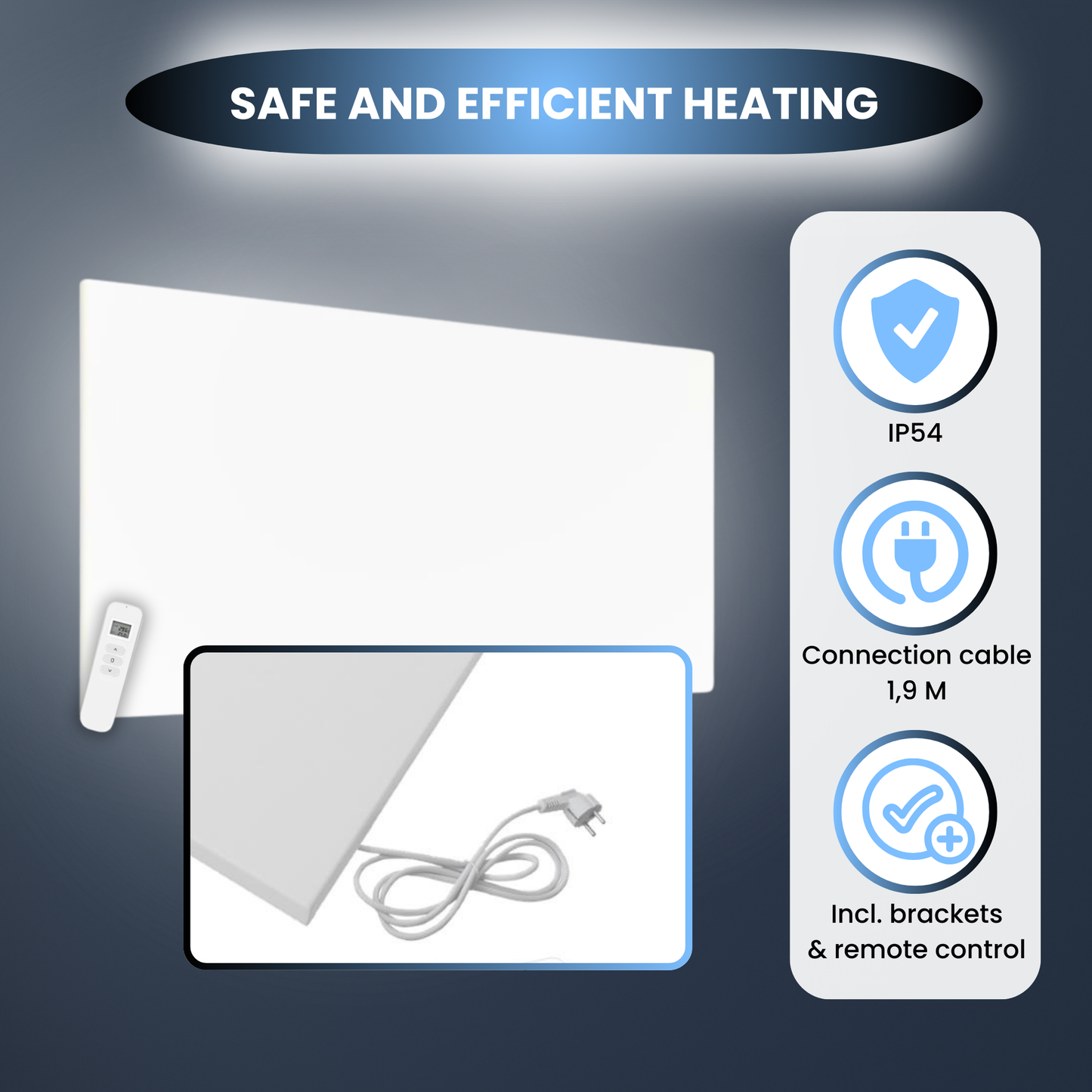 Infra Heating FR Serie infraroodpaneel 75 x 119 cm – 900 W