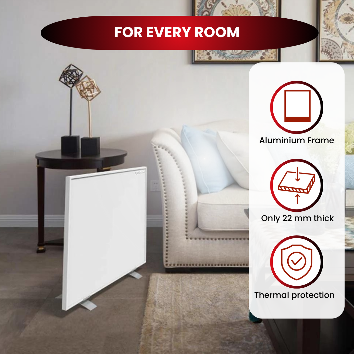 Infra Heating AK Serie Verplaatsbaar infraroodpaneel 350, 450, 580 of 700 W inclusief wielen