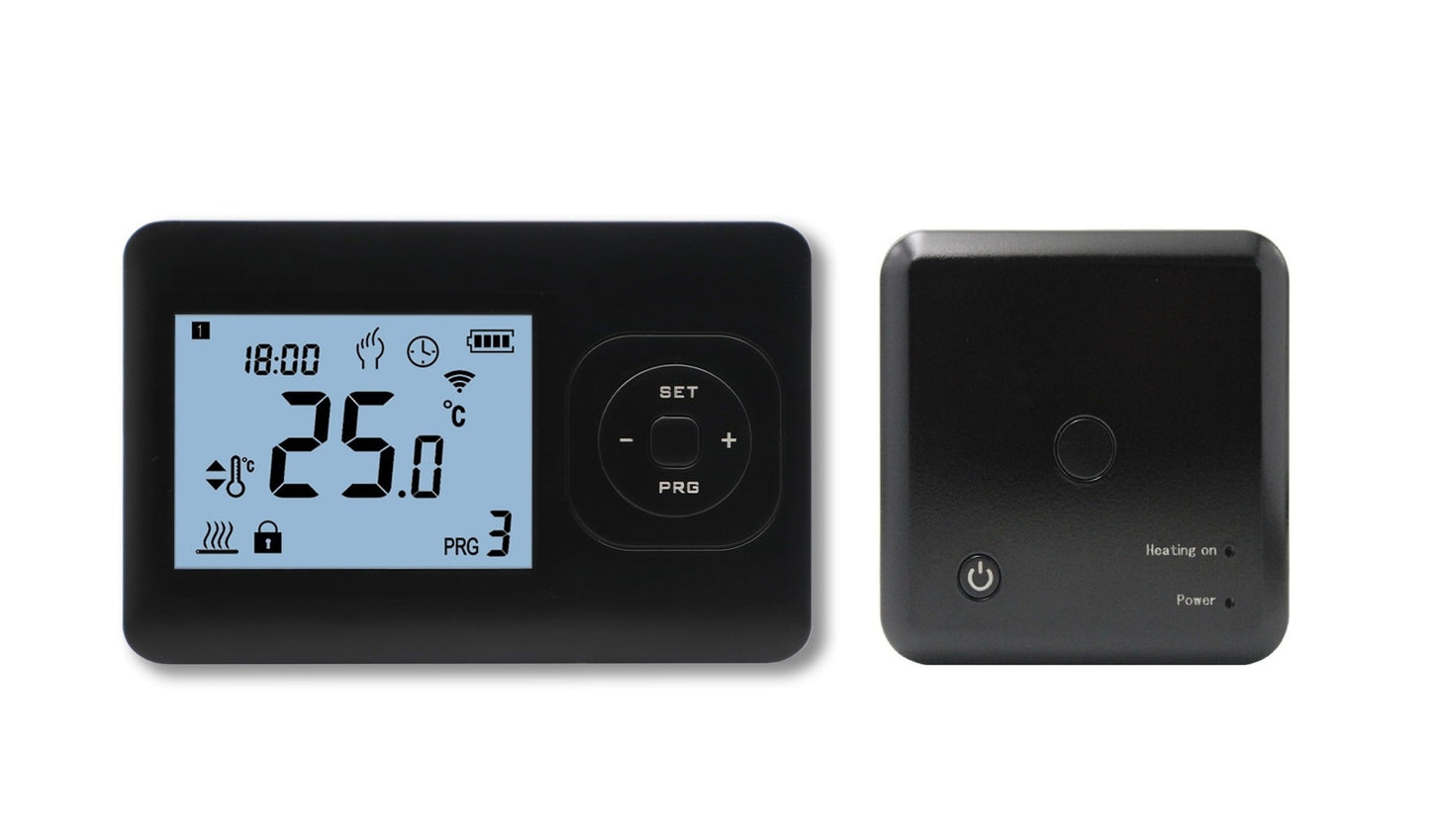 Infra Heating Basic programmeerbare thermostaat met opbouw ontvanger zwart