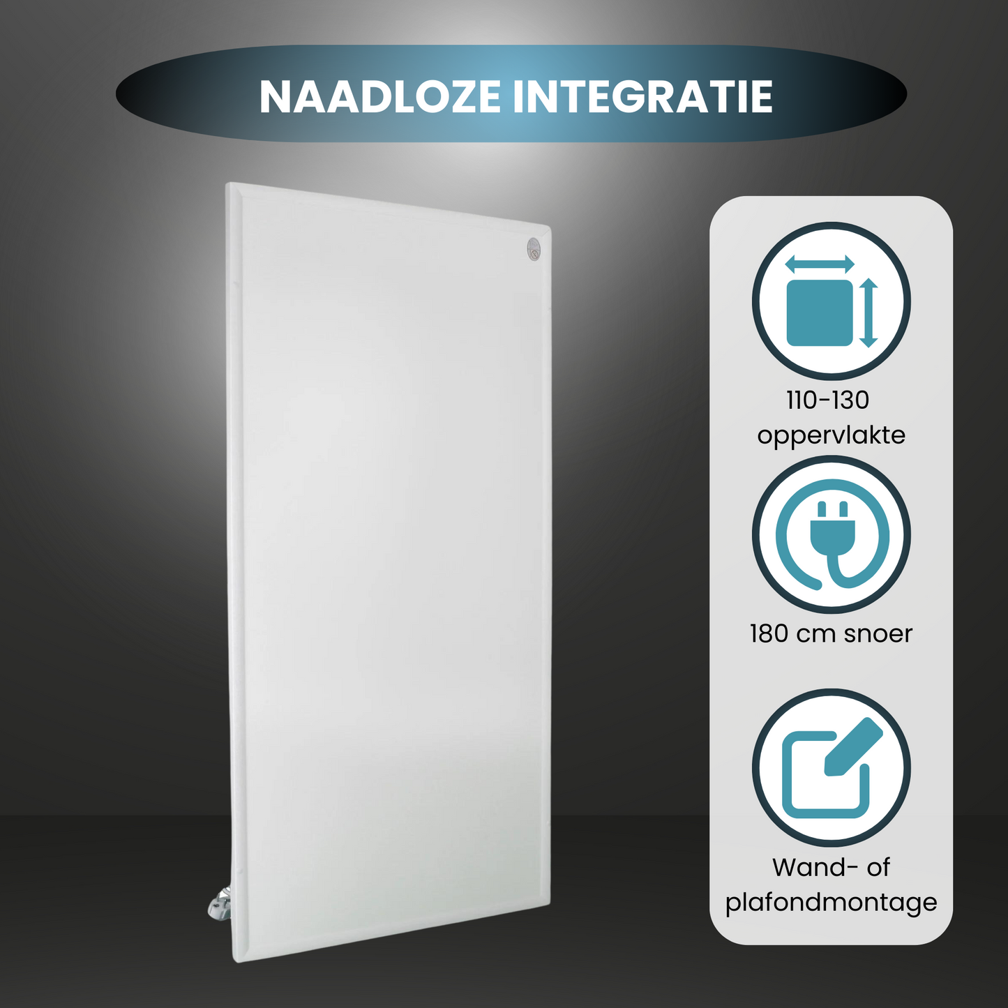 Infra Heating HL Serie Wifi infraroodpaneel met led verlichting 63x128 cm 840 W