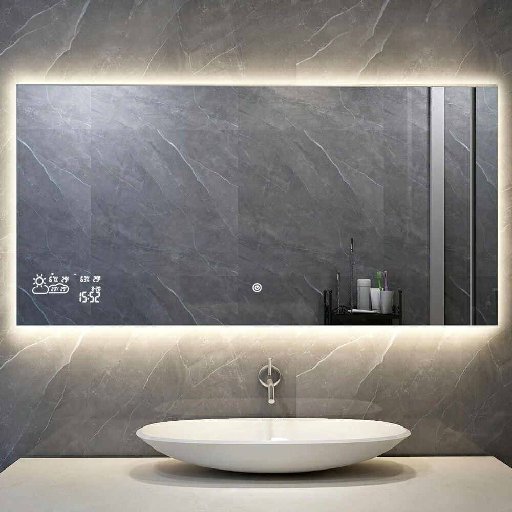 Infra Heating slimme infraroodspiegel met LED-verlichting 60 × 80 cm – 250 W